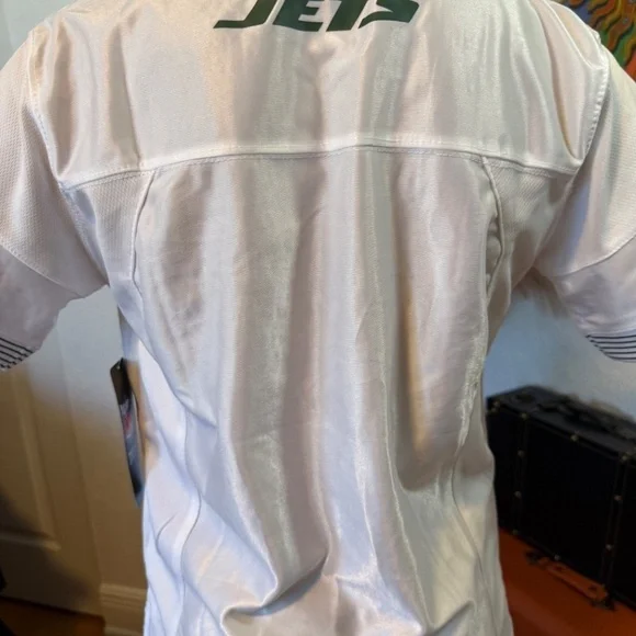 NWT, NY Jets Football Jersey Sz 10-12 Kids, White - Picture 4 of 5